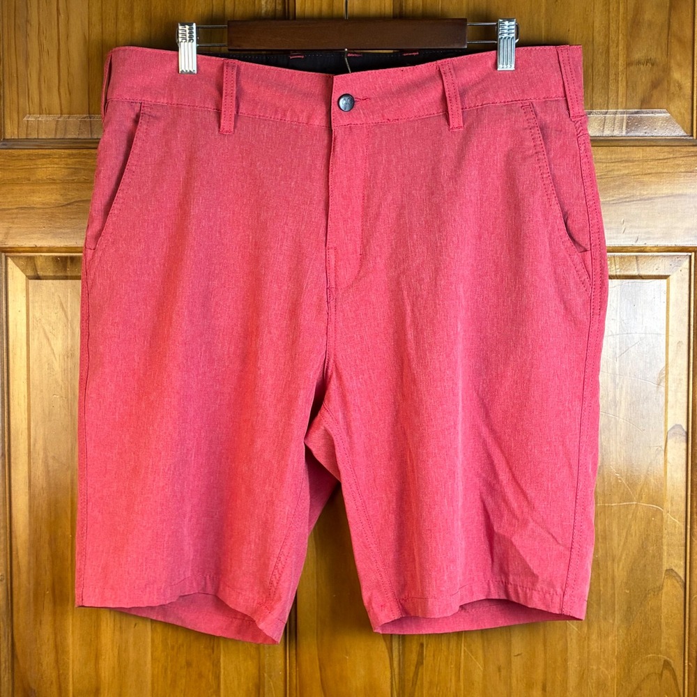 Trunks Mens Multi-Functional Hybrid Shorts Red Heathered Size 34 Gorpcore Beach